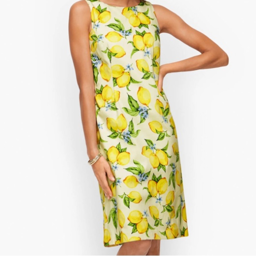 Talbots Lemon Blossom Shift Dress size 4p